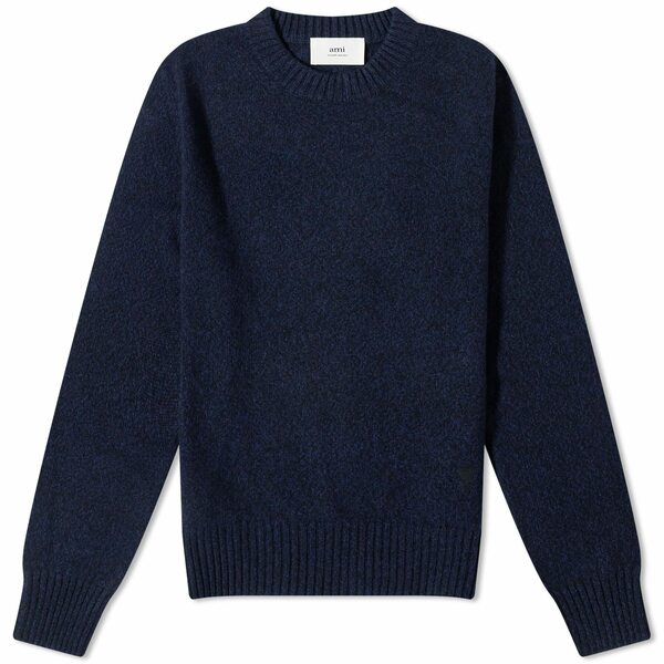   ˥å&  AMI Paris Tonal Heart Cashmere Crew Knit Blue