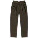 サンスペル メンズ カジュアルパンツ ボトムス Sunspel Double Pleat Cord Pants Brown