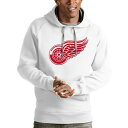 アンティグア メンズ パーカー・スウェットシャツ アウター Detroit Red Wings Antigua Logo Victory Pullover Hoodie White