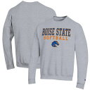 チャンピオン メンズ パーカー・スウェットシャツ アウター Boise State Broncos Champion Softball Stack Pullover Crewneck Sweatshirt Gray