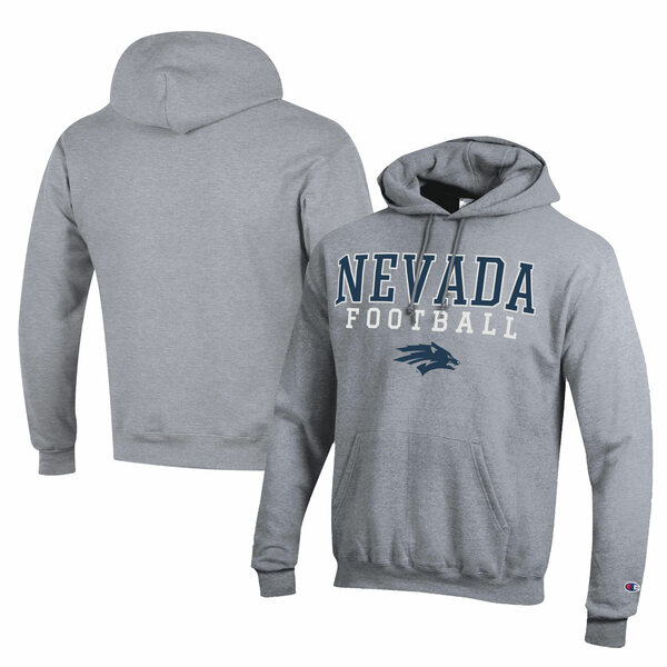 ԥ  ѡåȥ  Nevada Wolf Pack Champion Football Eco Powerblend Pullover Hoodie Gray