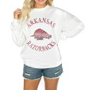 ゲームデイ レディース パーカー・スウェットシャツ アウター Arkansas Razorbacks Gameday Couture Women's Good Vibes Premium Fleece Drop Shoulder Pullover Sweatshirt White