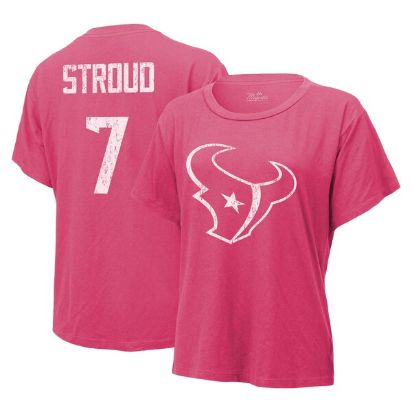 楽天astyマジェスティックスレッズ レディース Tシャツ トップス C.J. Stroud Houston Texans Majestic Threads Women's Name & Number TShirt Pink