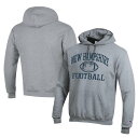 チャンピオン メンズ パーカー スウェットシャツ アウター New Hampshire Wildcats Champion Football Eco Powerblend Pullover Hoodie Gray