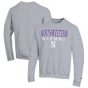 チャンピオン メンズ パーカー・スウェットシャツ アウター Northwestern Wildcats Champion Alumni Logo Pullover Sweatshirt Gray