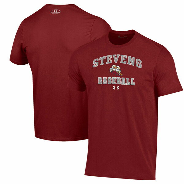 アンダーアーマー メンズ Tシャツ トップス Stevens Institute of Technology Ducks Under Armour Baseball Performance TShirt Cardinal