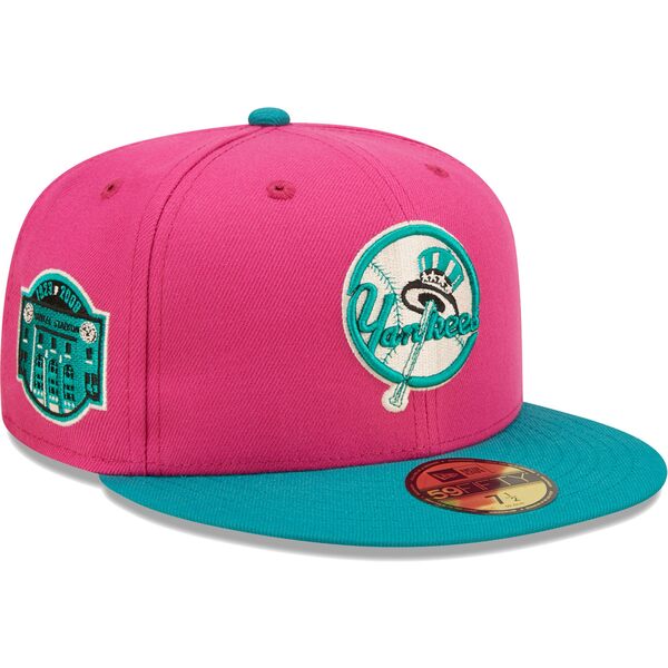 楽天astyニューエラ メンズ 帽子 アクセサリー New York Yankees New Era Cooperstown Collection Yankee Stadium Passion Forest 59FIFTY Fitted Hat Pink/Green