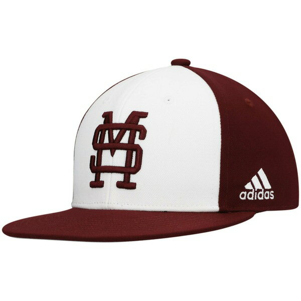 AfB_X Y Xq ANZT[ Mississippi State Bulldogs adidas OnField Baseball Fitted Hat White