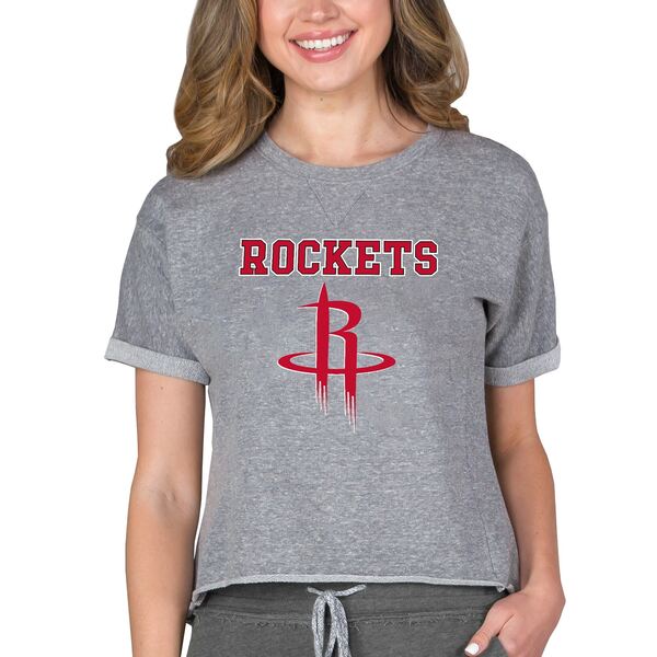 RZvgX|[c fB[X TVc gbvX Houston Rockets Concepts Sport NBA Women's Concepts Mainstream Terry SS Top Gray