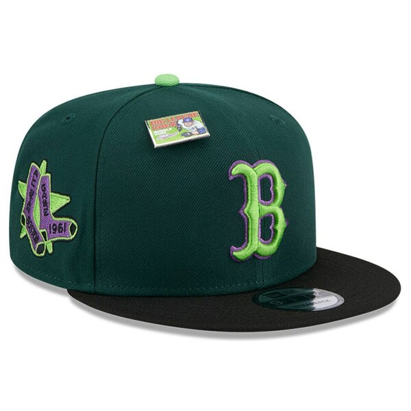 ニューエラ メンズ 帽子 アクセサリー Boston Red Sox New Era Sour Apple Big League Chew Flavor Pack 9FIFTY Snapback Hat Green/ Black