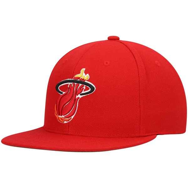 ミッチェル＆ネス ミッチェル&ネス メンズ 帽子 アクセサリー Miami Heat Mitchell & Ness Hardwood Classics Team Ground 2.0 Snapback Hat Red