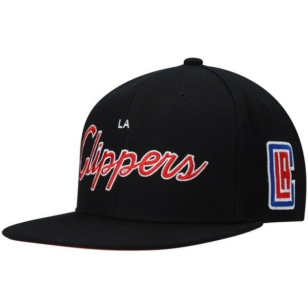 ミッチェル＆ネス ミッチェル&ネス メンズ 帽子 アクセサリー LA Clippers Mitchell & Ness Hardwood Classics Script 2.0 Snapback Hat Black