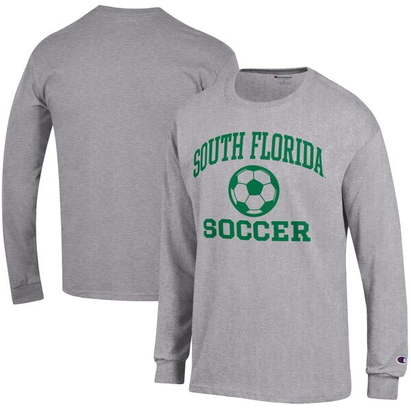 チャンピオン メンズ Tシャツ トップス South Florida Bulls Champion Soccer Icon Long Sleeve TShirt Heather Gray