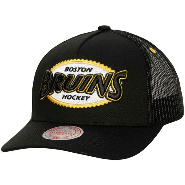 ミッチェル＆ネス ミッチェル&ネス メンズ 帽子 アクセサリー Boston Bruins Mitchell & Ness Team Seal Trucker Snapback Hat Black