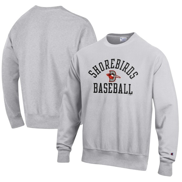 チャンピオン メンズ パーカー スウェットシャツ アウター Delmarva Shorebirds Champion Baseball Reverse Weave Pullover Sweatshirt Gray