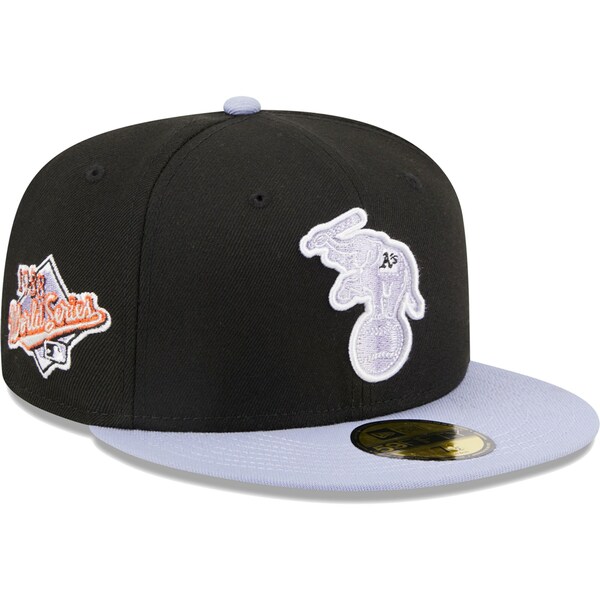 j[G Y Xq ANZT[ Oakland Athletics New Era Side Patch 59FIFTY Fitted Hat Black