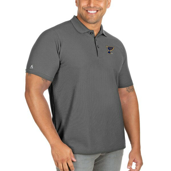 AeBOA Y |Vc gbvX St. Louis Blues Antigua Big & Tall Legacy Pique Polo Charcoal