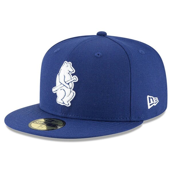 j[G Y Xq ANZT[ Chicago Cubs New Era Cooperstown Collection Wool 59FIFTY Fitted Hat Royal