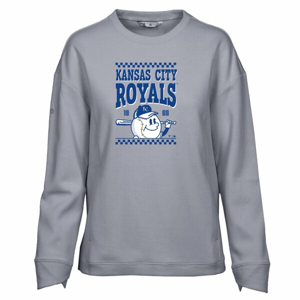 ٥륦 ǥ ѡåȥ  Kansas City Royals Levelwear Women's Fiona Inaugural Pullover Sweatshirt Gray