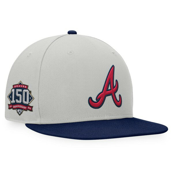 ファナティクス メンズ 帽子 アクセサリー Atlanta Braves Fanatics Branded Glory Days TwoTone Snapback Hat Gray/Navy