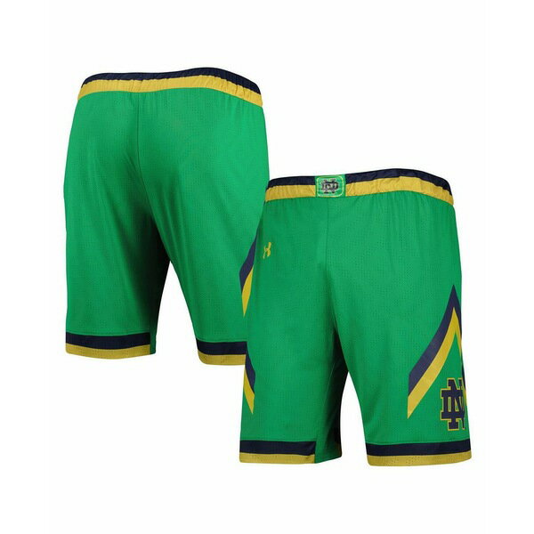 アンダーアーマー メンズ カジュアルパンツ ボトムス Men's Green Notre Dame Fighting Irish Team Replica Basketball Shorts Green