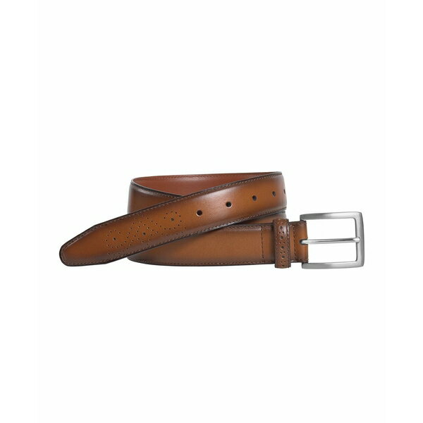 ジョンストンアンドマーフィー メンズ ベルト アクセサリー Men's Burnished Edge Belt Tan
