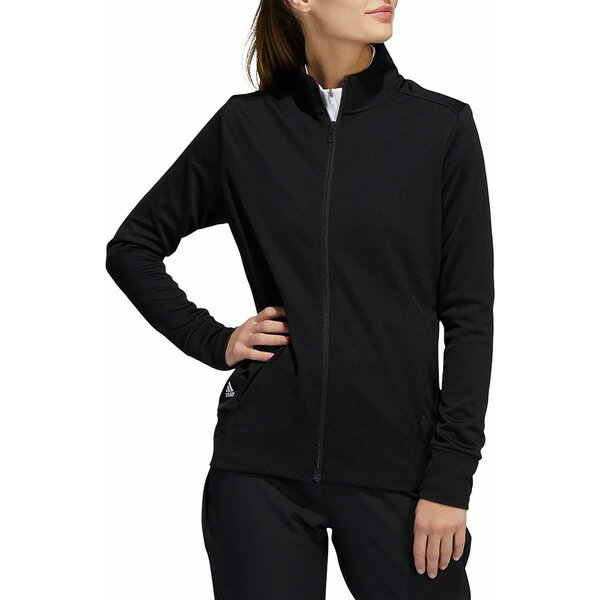 アディダス レディース ジャケット＆ブルゾン アウター adidas Women's Textured Full Zip Golf Jacket Black