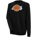 アンティグア メンズ パーカー・スウェットシャツ アウター Los Angeles Lakers Antigua Victory Crewneck Pullover Sweatshirt Black