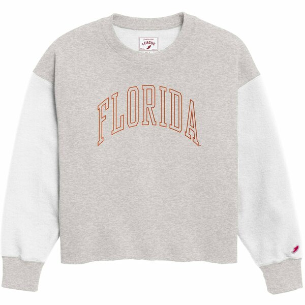 リーグカレッジエイトウェア レディース パーカー・スウェットシャツ アウター Florida Gators League Collegiate Wear Women's Reverse Fleece Cropped Pullover Sweatshirt Gray