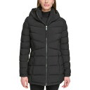 カルバンクライン レディース ジャケット＆ブルゾン アウター Women 039 s Stretch Hooded Puffer Coat, Created for Macy 039 s Black