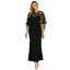 륢ɥ㡼 ǥ ԡ ȥåץ Women's Embellished-Capelet Gown Black/Taupe