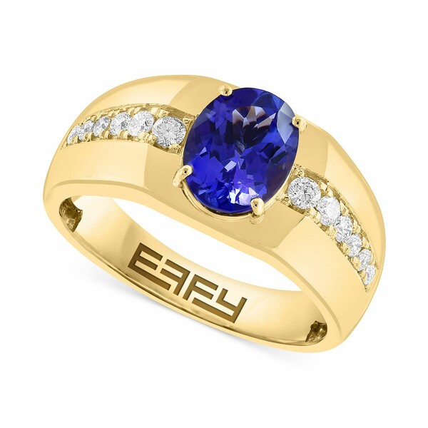 エフィー コレクション メンズ リング アクセサリー EFFY® Men's Tanzanite (1-3/4 ct. t.w.) & Diamond (1/3 ct. t.w.) Ring in 14k Gold 14K Gold