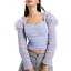 եͥ ǥ åȥ ȥåץ Women's Edrea Long-Sleeve Tulle Top Cosmic Sky