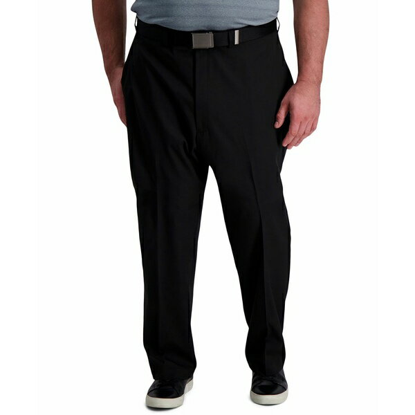 ハガール メンズ カジュアルパンツ ボトムス Big & Tall Cool Right Performance Flex Classic Fit Flat Front Pant Black