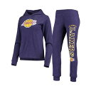 コンセプトスポーツ レディース パーカー スウェットシャツ アウター Women 039 s Purple Los Angeles Lakers Hoodie and Pants Sleep Set Purple