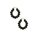 GeBJ fB[X sAXCO ANZT[ Statement Crystal Hoop Earrings Black