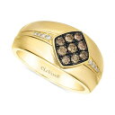 @ fB[X O ANZT[ Men's Chocolate Diamond & Nude Diamond Cluster Ring (1/2 ct. t.w.) in 14k Gold 14K Honey Gold Ring