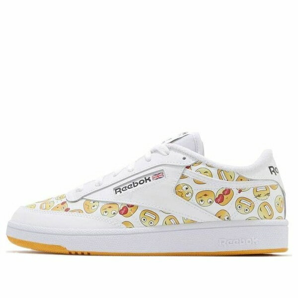 Reebok リーボック メンズ スニーカー 【Reebok Club C 85 White Yellow Smiling Face Unisex S29074】 サイズ US_9(27.0cm)