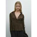 マッシモ ドゥッティ レディース シャツ トップス Button-down blouse - dark brown(4)