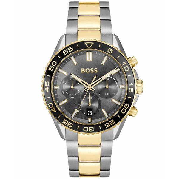 ヒューゴボス メンズ 腕時計 アクセサリー Men's Runner Quartz Chrono Stainless Steel Ionic Plated Thin Gold-Tone Steel Watch 44mm Stainless Steel Ionic Plated Thin Gold Steel