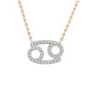 ラップド レディース ネックレス・チョーカー・ペンダントトップ アクセサリー Diamond Zodiac Pendant Necklace (1/10 ct....