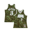 ミッチェル&ネス メンズ シャツ トップス Men's Allen Iverson Camo Philadelphia 76ers Hardwood Classics 1997/98 Ghost Green Swingman Jersey Camo(4)
