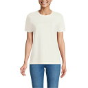 ランズエンド レディース カットソー トップス Women's Relaxed Supima Cotton Crew Neck T-Shirt Ivory