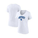 ファナティクス レディース カットソー トップス Women's White Kentucky Wildcats Evergreen Campus V-Neck...