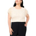 ヴィンスカムート レディース カットソー トップス Plus Size Foiled Dot-Print Ruffled-Sleeve Blouse Natur...
