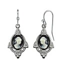 2028 レディース ピアス&イヤリング アクセサリー Silver-Tone Simulated Cameo Drop Earrings Jet