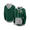 ファナティクス レディース カットソー トップス Women's Green Bay Packers Hit It Full-Zip Hoodie Green