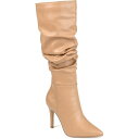 ジャーニーコレクション レディース ブーツ シューズ Women's Sarie Wide Calf Ruched Stiletto Boots Tan