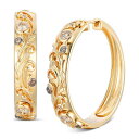 ルヴァン レディース ピアス&イヤリング アクセサリー Nude Diamond & Chocolate Diamond Filigree Hoop Earri...