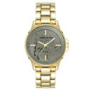 アンクライン レディース ブレスレット・バングル・アンクレット アクセサリー Women's Quartz Pyrite Gemstone and Gold-Tone Alloy Metal Bracelet Watch, 30mm Grey/Gold-Tone(4)